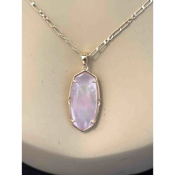 NWT Kendra Scott Elle Lattice Frame Long Pink Pendant Necklace & Matching Cuff - Picture 2 of 9